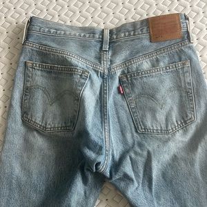Levi’s 501 distressed ankle jeans
